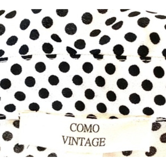 Como Vintage Black White Polk Dot Tunic Blouse S - Picture 3 of 12